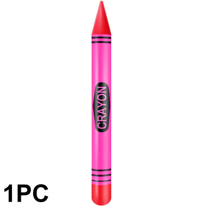 Jumbo Inflatable Crayon Balloon Set - Neon Back to School & Classroom Party Decor