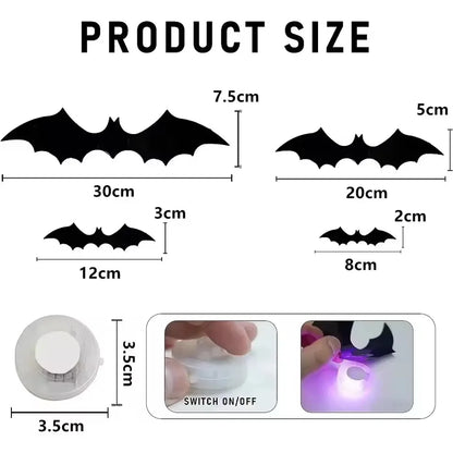 3D Stereoscopic Bat LED Wall Decal & Night Light