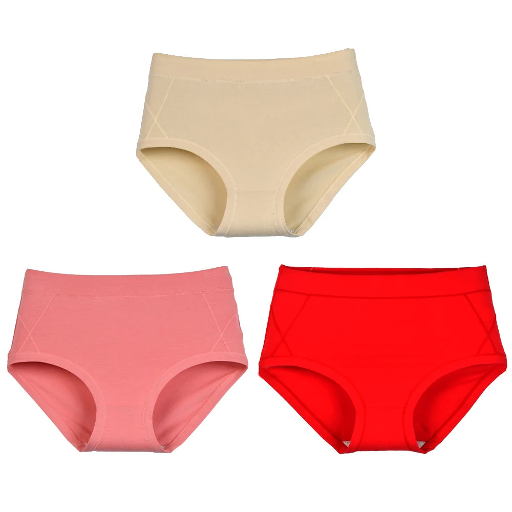 Women's High Waist Cotton Briefs (3-Pack)