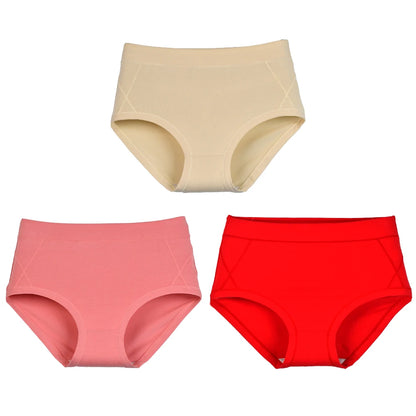 Women's High Waist Cotton Briefs (3-Pack)
