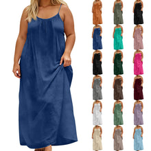 Backless Casual Solid Color Loose Fitting Sleeveless Dress