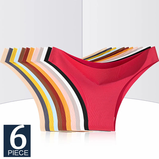 FINETOO 6Pcs Seamless Low Waist Panties
