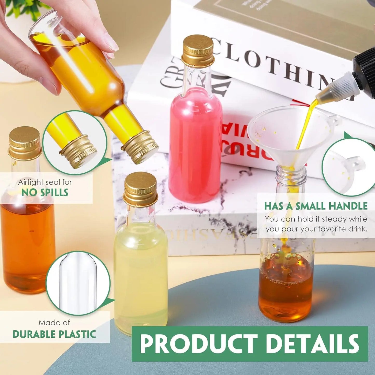 10Pcs 50ML Mini Liquor Bottles