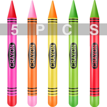 Jumbo Inflatable Crayon Balloon Set - Neon Back to School & Classroom Party Decor