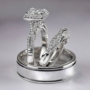 Vintage 3-in-1 Lab Diamond Promise Ring Set