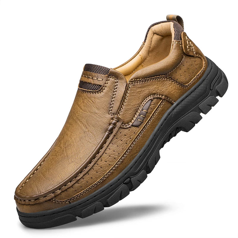 Men’s Classic Leather Slip-On Loafers – Lightweight Casual Driving & Dress Shoes
