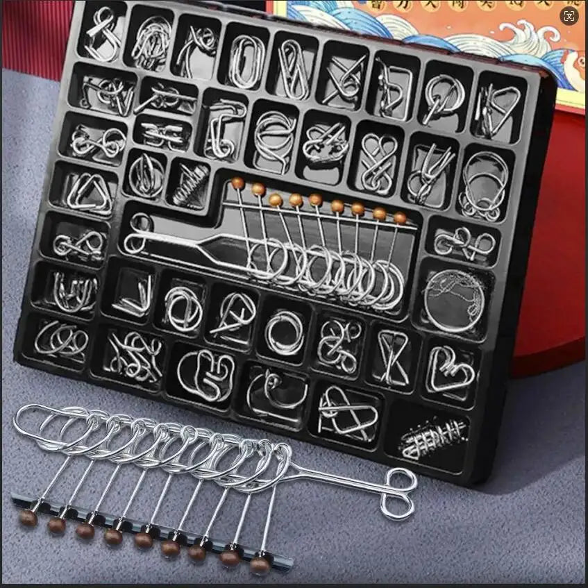 Classical Metal Wire Brain Teasers & IQ Puzzle Set