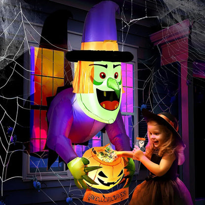 4 Ft Inflatable Halloween Witch with Built-In LED Lights