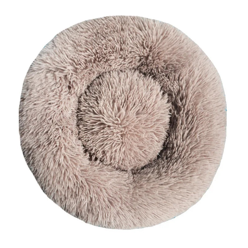 Round Warm Plush Washable Pet Bed