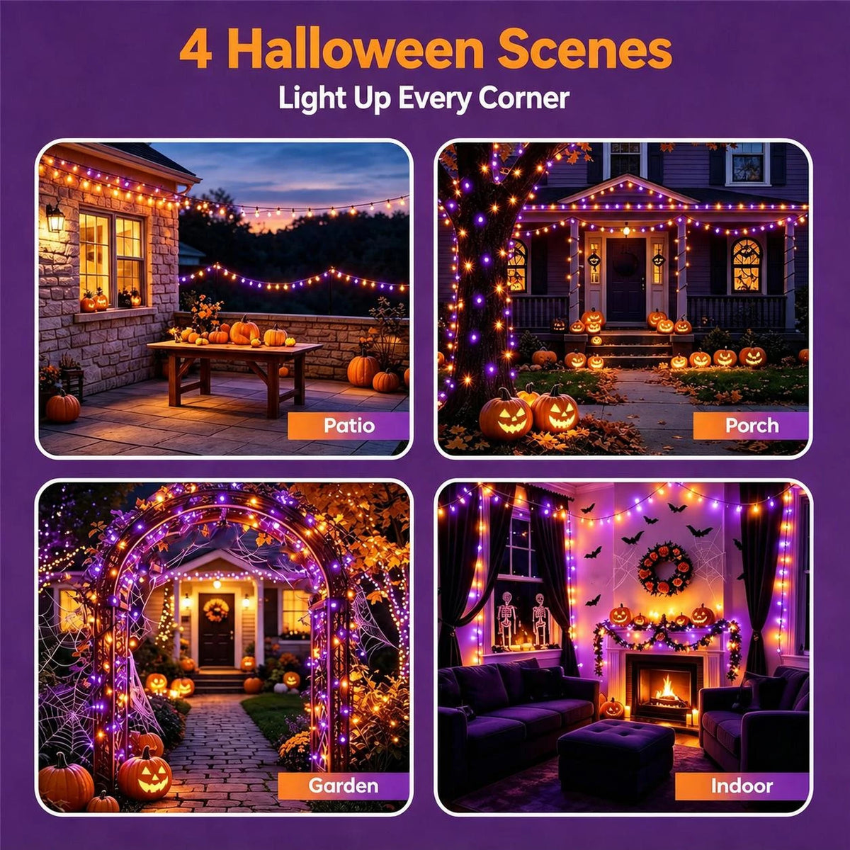 LED Solar Powered Outdoor Fairy String Lights - IP65 Waterproof 8 Modes Decoration