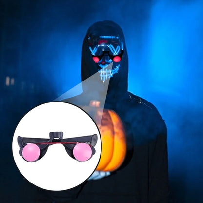 LED Light-Up Red Glowing Eye Glasses – Spooky Halloween Cosplay Glasses with Built-In Batteries