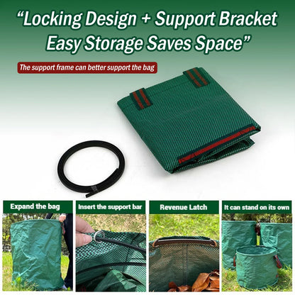Heavy-Duty Reusable Garden Waste Bag – Waterproof Foldable Leaf & Debris Collector