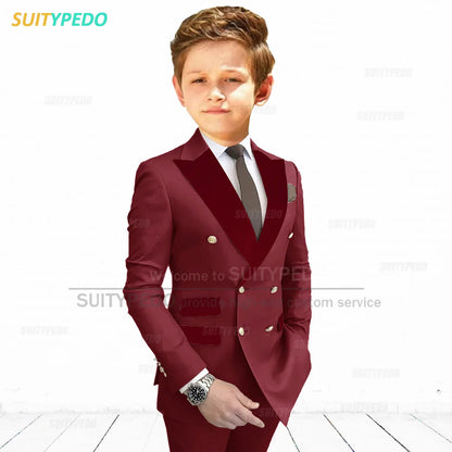 Slim Fit Peaked Lapel Formal Blazer and Pants Two Piece Suit
