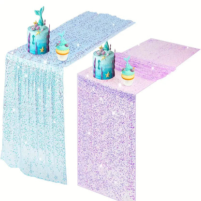 Iridescent Sparkle Sequin Table Runner
