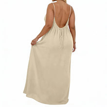 Backless Casual Solid Color Loose Fitting Sleeveless Dress