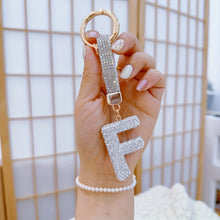 Sparkling Rhinestone Alphabet Keychain