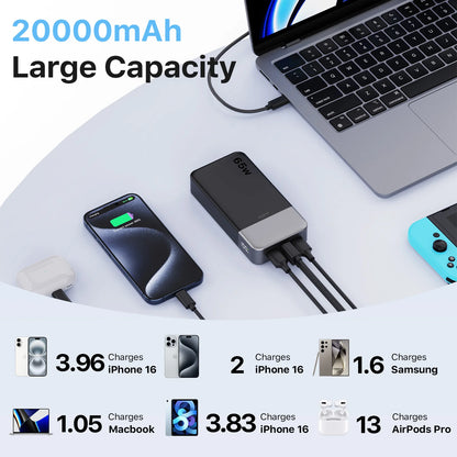JUOVI J2931 65W 20000mAh Laptop Power Bank Fast Charging Portable Charger