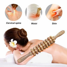 9 Roller Handheld Wooden Massager