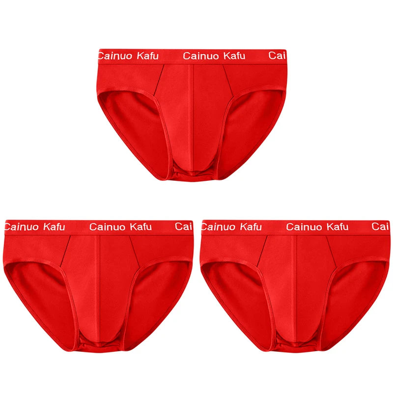 1/3Pcs Men's Breathable Bulge Pouch Briefs - Soft Elastic Plus Size Underwear