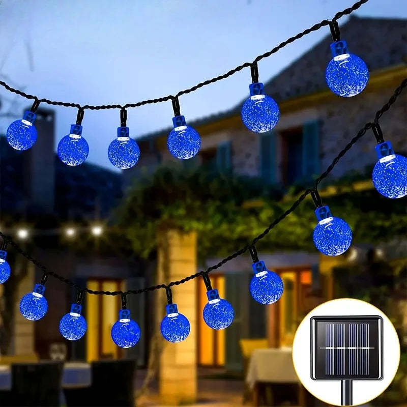 Outdoor Solar Crystal Globe String Lights (IP65 Waterproof)