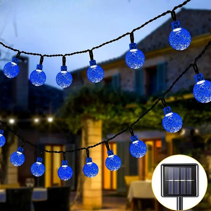 Outdoor Solar Crystal Globe String Lights (IP65 Waterproof)