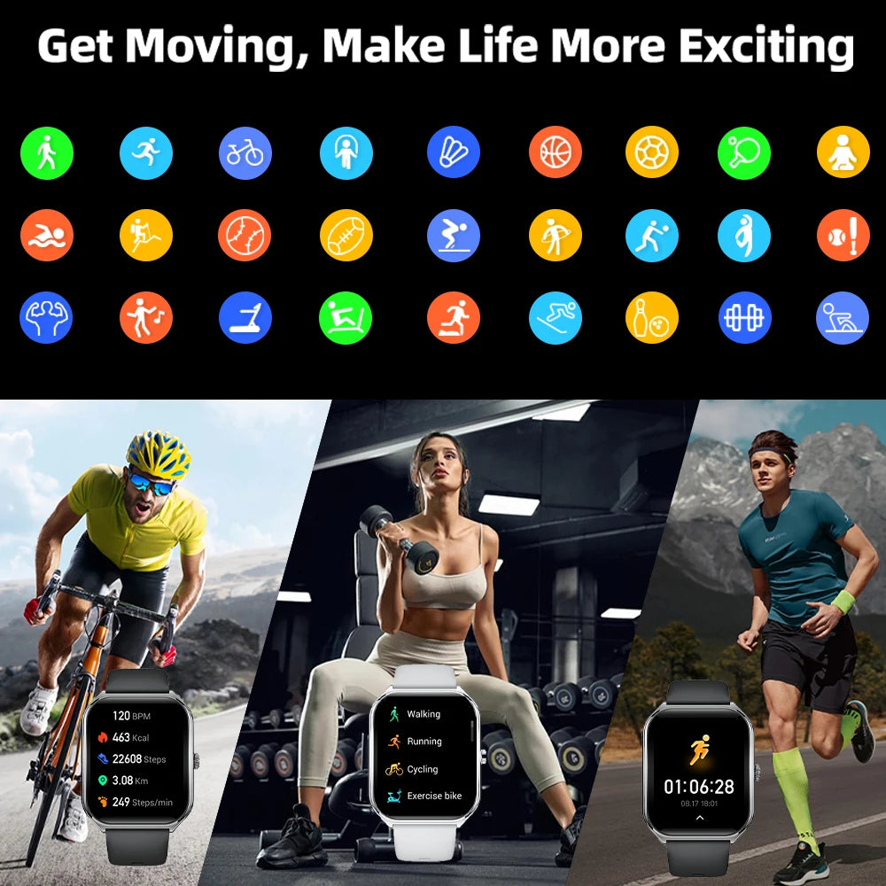 1.96" Ultra-thin Bluetooth Call Health Monitor Smartwatch