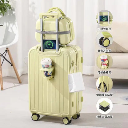 Small Cup Holder Trolley Suitcase