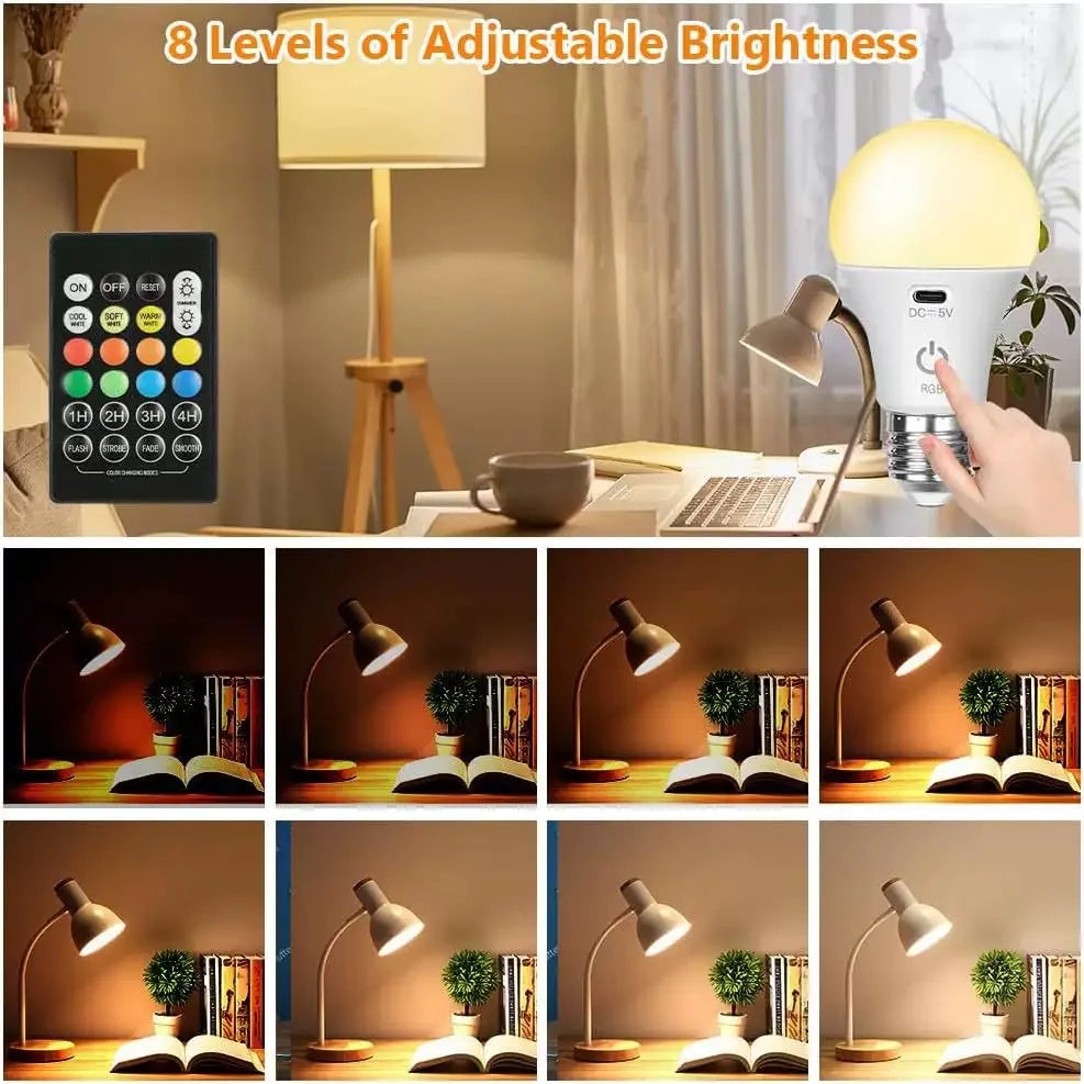 Rechargeable E27 LED Emergency Light Bulb with Remote Control