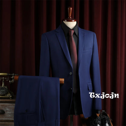 Men's Classic Two-Button Notched Lapel Suit Set