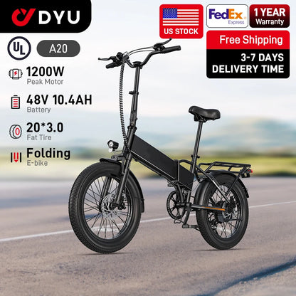 A20 1200W 48V10.4AH Lithium Battery Electric Bike
