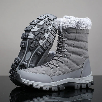 PUAMSS Men's Outdoor Winter Fleece-Lined Canvas Boots