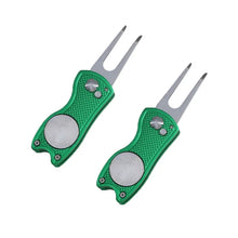 Foldable Golf Divot Repair Tool with Golf Ball Groove Cleaner