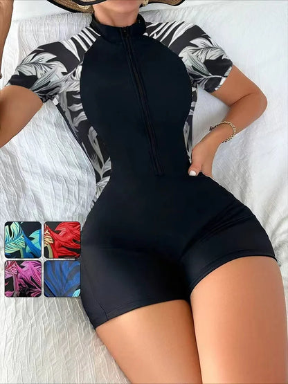 One Piece Floral Swim Suit