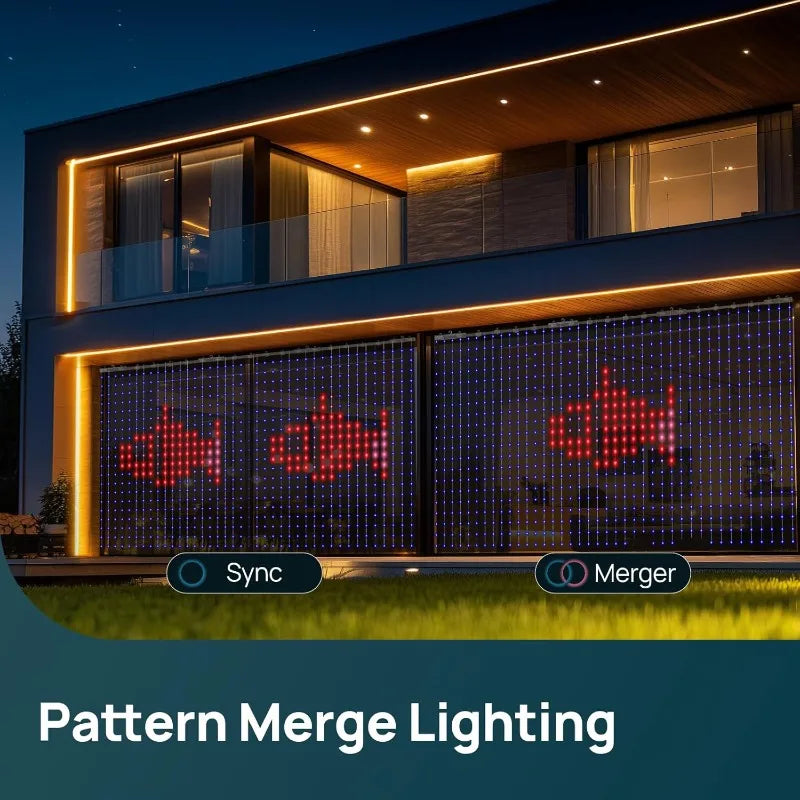 Smart LED Curtain Lights - RGB Color Changing APP Control Fairy Lights with Music Sync