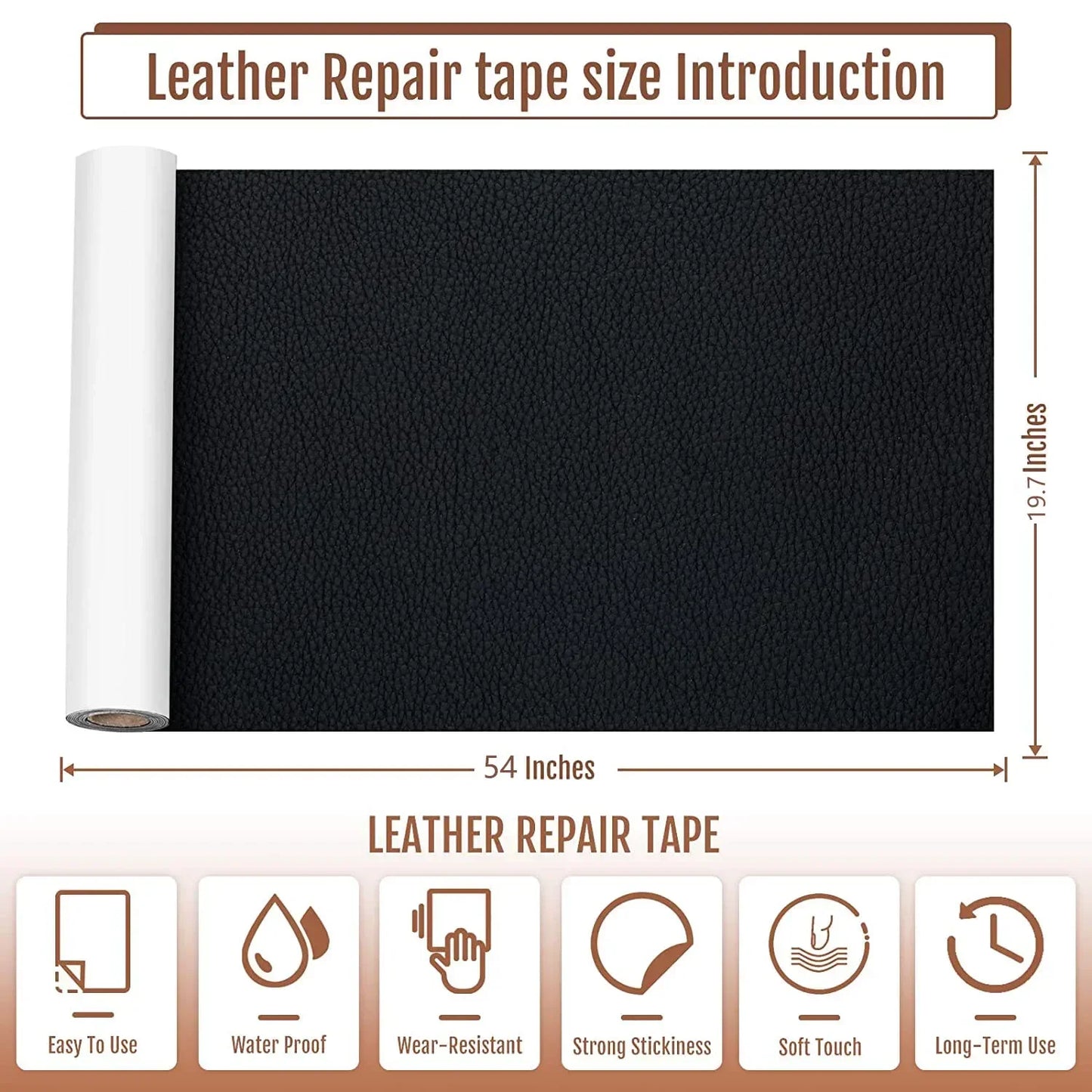 Self-Adhesive Leather Repair Patch Sticker (200x137cm) – Large PU Leather Patch for Couches & Automotive