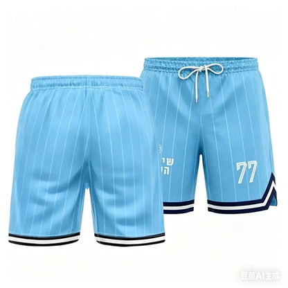 Men's Athletic Striped 3D Print Soccer Shorts