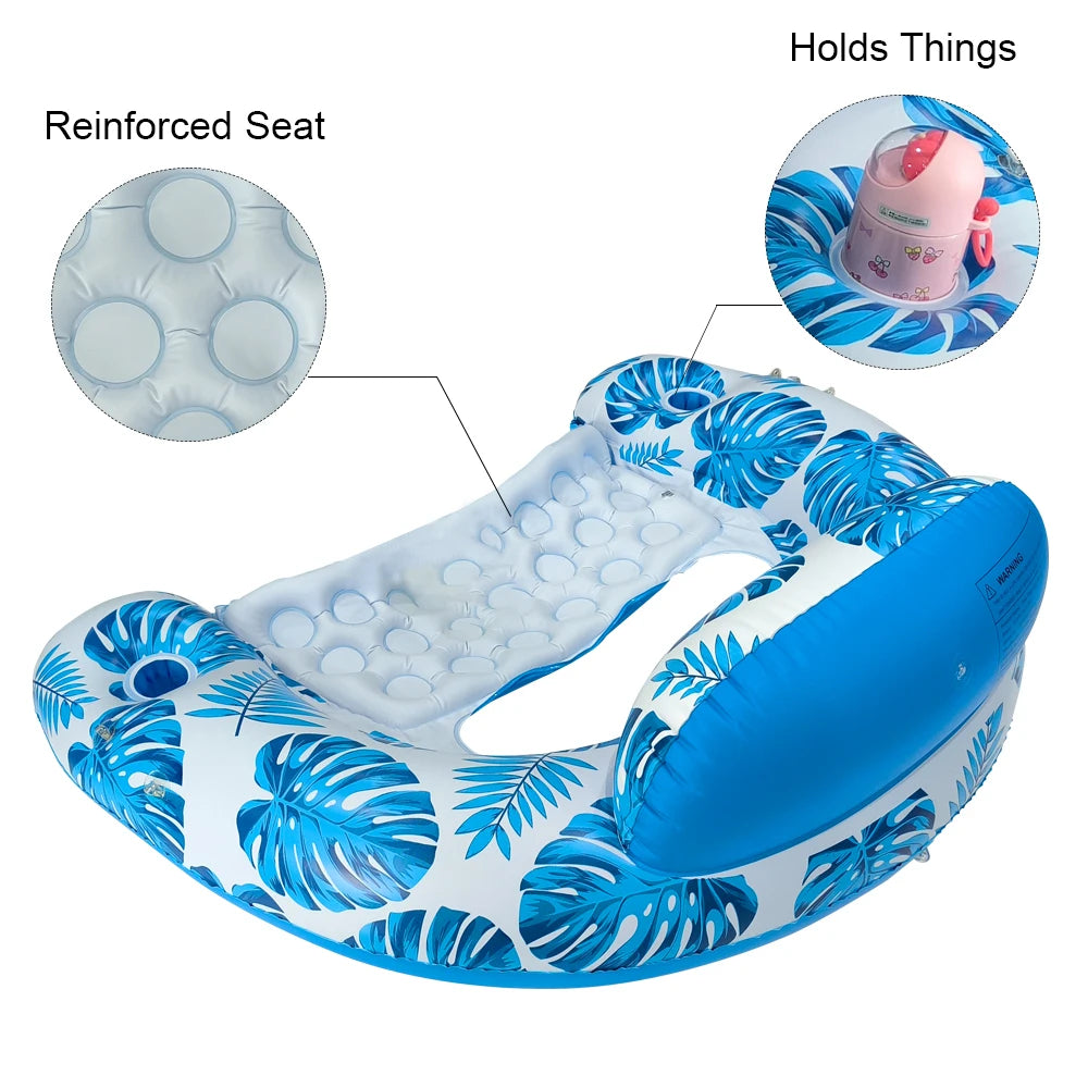 Inflatable Floating Pool Sunshade Lounge Chair