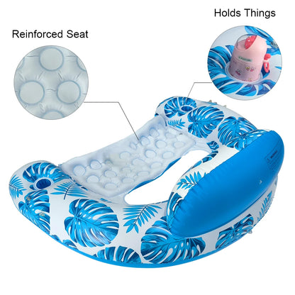 Inflatable Floating Pool Sunshade Lounge Chair