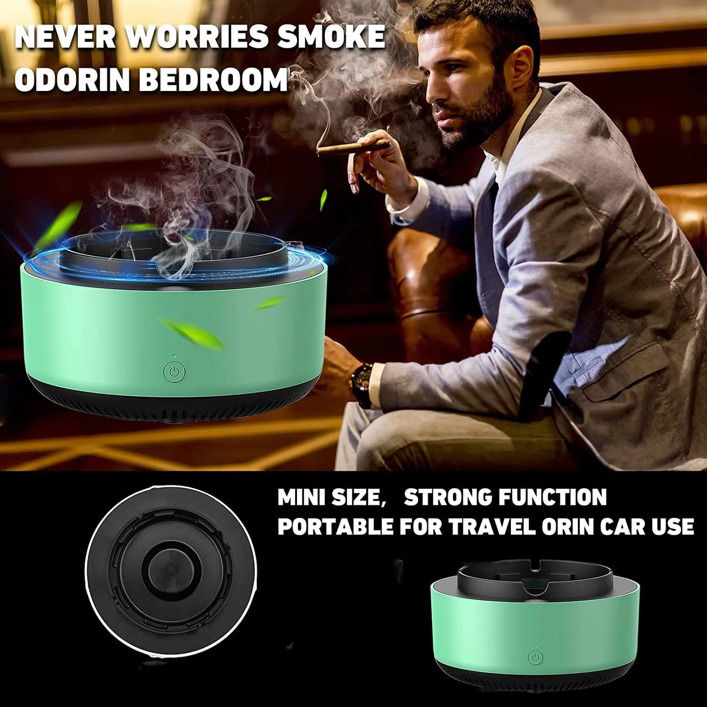 Smart Smokeless Air Purifier Ashtray - Anion Filtration & Aromatherapy Dispenser