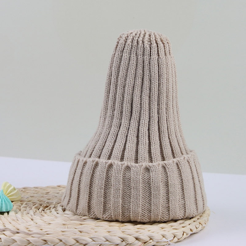 Solid Color Knitted Baby Beanie