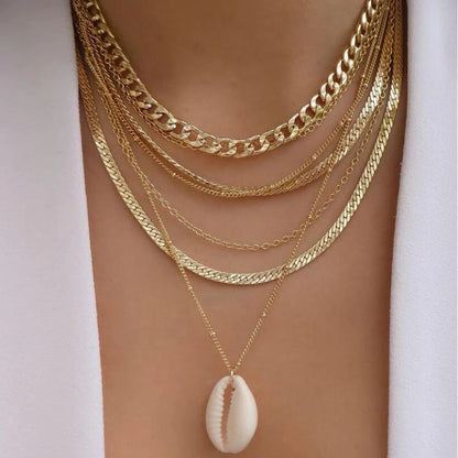 Trendy Geometric Bead Multilayer Crystal Necklace