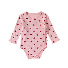 Heart Print Baby Girl 100% Cotton Long Sleeve Romper