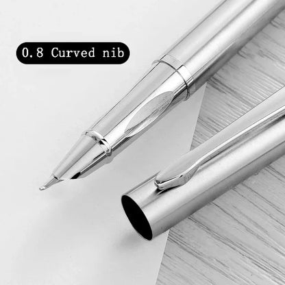 Luxury Metal Fountain Pen 0.38/0.8/1.3mm Curved Nib
