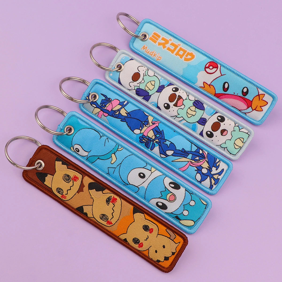 Japanese Anime Embroidered Fob Jet Tag Keychain