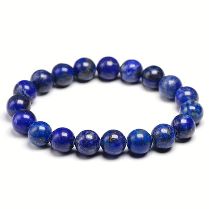 Natural Lapis Lazuli Gemstone Beaded Stretch Bracelet