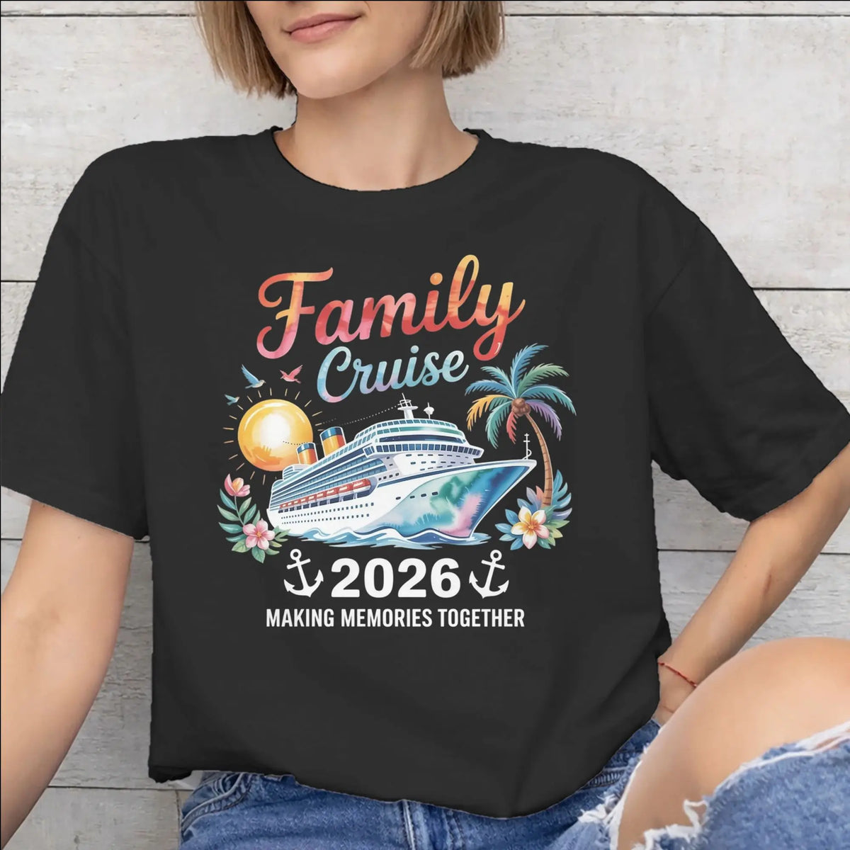 Summer Family Cruise 2026 Cotton T-Shirt – Matching Memories Vacation Tee