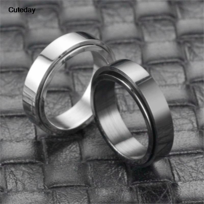 Stainless Steel Anti-Anxiety Fidget Spinner Ring