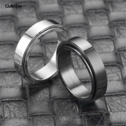 Stainless Steel Anti-Anxiety Fidget Spinner Ring