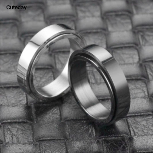Stainless Steel Anti-Anxiety Fidget Spinner Ring