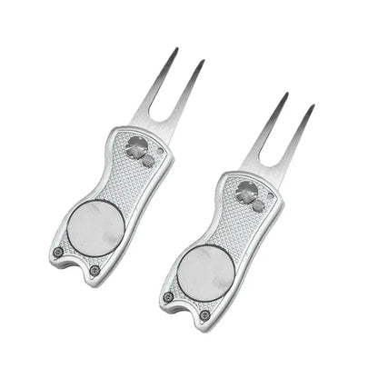 Foldable Golf Divot Repair Tool with Golf Ball Groove Cleaner
